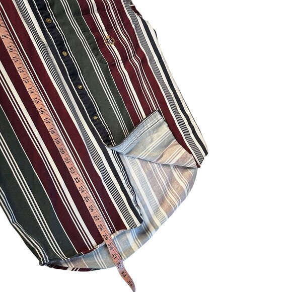 Vintage Ivy Crew 90s Stripe Button Down Shirt XL Preppy Country Western - Picture 9 of 9